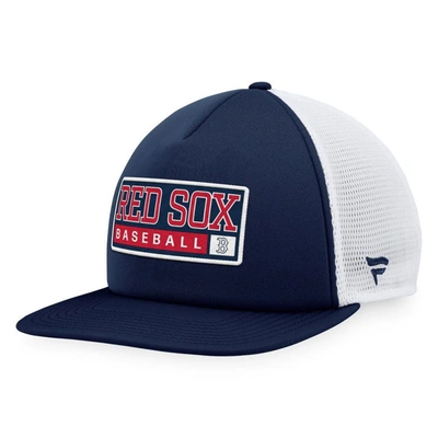Shop Majestic Navy/white Boston Red Sox Foam Trucker Snapback Hat