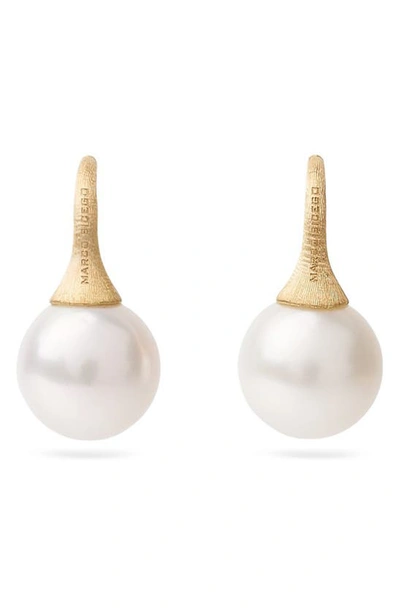 Shop Marco Bicego Pearl Drop Earrings In Yellow Gold/ Pearl