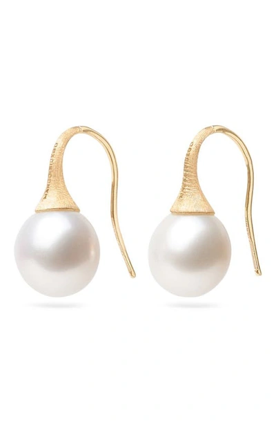 Shop Marco Bicego Pearl Drop Earrings In Yellow Gold/ Pearl