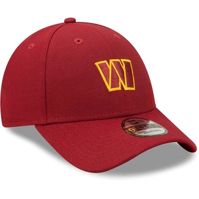 Shop New Era Burgundy Washington Commanders Logo Essential 9forty Adjustable Hat