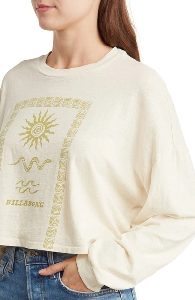 Shop Billabong X Sincerely Jules Beach Boyfriend Crop Graphic T-shirt In Ivory