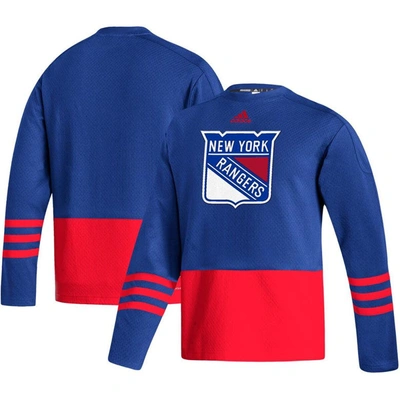 Shop Adidas Originals Adidas Royal New York Rangers Logo Aeroready Pullover Sweater