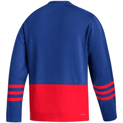 Shop Adidas Originals Adidas Royal New York Rangers Logo Aeroready Pullover Sweater