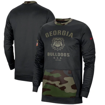 Shop Nike Black/camo Georgia Bulldogs Military Appreciation Performance Pullover Sweatshirt