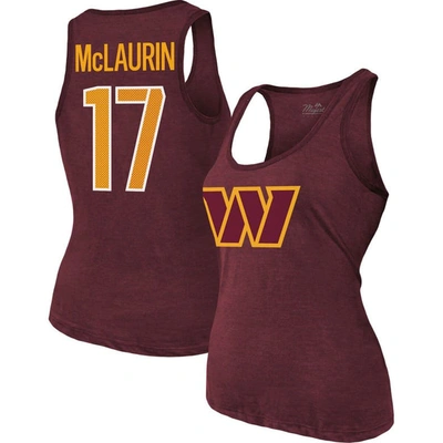 Majestic Threads Terry Mclaurin Burgundy Washington Commanders Player Name & Number Tri-blend Tank T In Burgundy