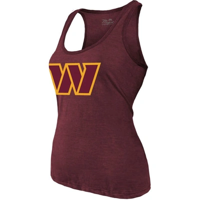 Majestic Threads Terry Mclaurin Burgundy Washington Commanders Player Name & Number Tri-blend Tank T In Burgundy