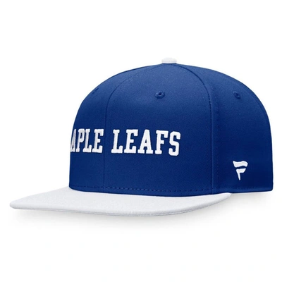Shop Fanatics Branded Blue/white Toronto Maple Leafs Iconic Color Blocked Snapback Hat