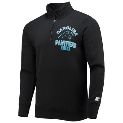 Shop Starter Black Carolina Panthers Heisman Quarter-zip Jacket