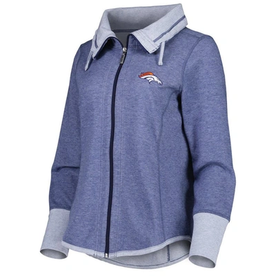 Shop Tommy Bahama Heathered Navy Denver Broncos Sport Sun Fade Full-zip Sweatshirt In Heather Navy