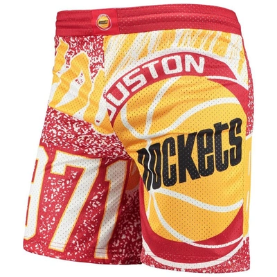Shop Mitchell & Ness Youth  Red Houston Rockets Hardwood Classics Jumbotron Shorts