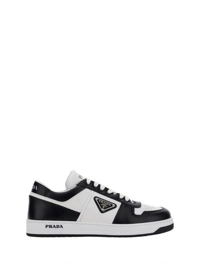 Shop Prada Sneakers In Bianco+nero 1