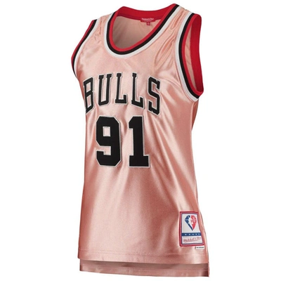 Shop Mitchell & Ness Dennis Rodman Pink Chicago Bulls 75th Anniversary Rose Gold 1997 Swingman Jersey