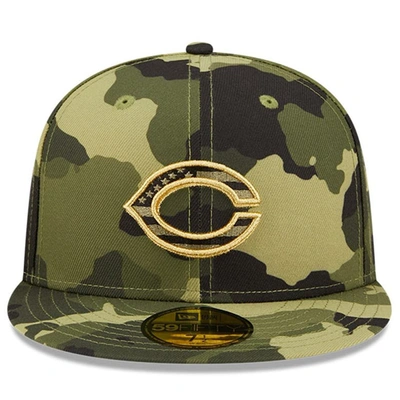 Shop New Era Camo Cincinnati Reds 2022 Armed Forces Day On-field 59fifty Fitted Hat