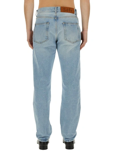 Shop Séfr Straight Cut Jeans In Blue