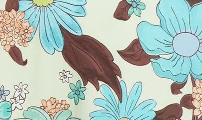 Shop Stella Mccartney Garden Floral Print Ruffle Hem Fit & Flare Minidress In 3945 - Multicolor Mint