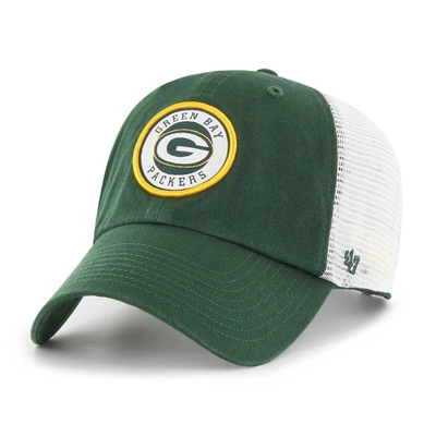 Shop 47 ' Green/white Green Bay Packers Highline Clean Up Trucker Snapback Hat