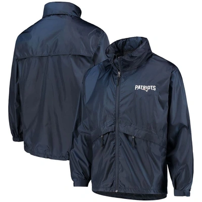 Shop Dunbrooke Navy New England Patriots Circle Sportsman Waterproof Packable Lightweight Full-zip Jacket