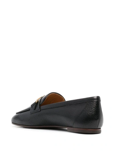 Tod's Leather Loafers With Bow In Black