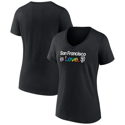Shop Profile Black San Francisco Giants Plus Size Pride V-neck T-shirt