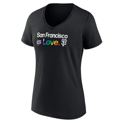 Shop Profile Black San Francisco Giants Plus Size Pride V-neck T-shirt