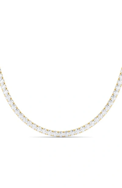 Shop Hautecarat Lab Created Diamond Tennis Necklace In 18k Yellow Gold