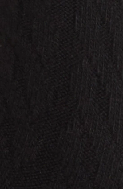 Shop Oroblu Gwen Cable Knit Wool Blend Crew Socks In Black