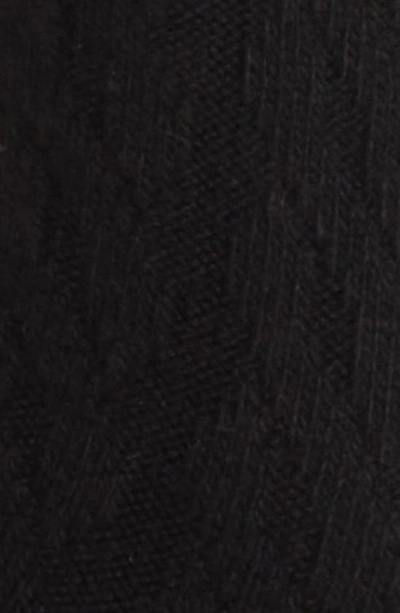 Oroblu Gwen Cable Knit Wool Blend Socks In Black