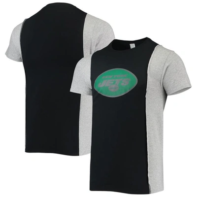 Shop Refried Apparel Black/heathered Gray New York Jets Sustainable Split T-shirt