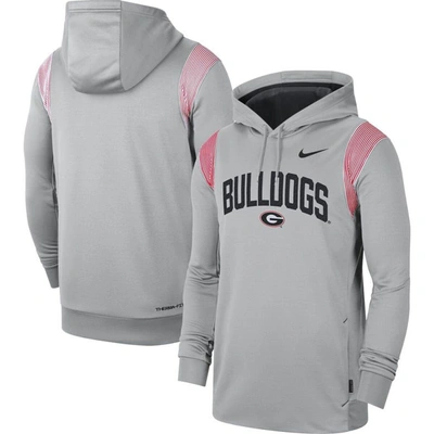 Shop Nike Gray Georgia Bulldogs 2022 Game Day Sideline Performance Pullover Hoodie