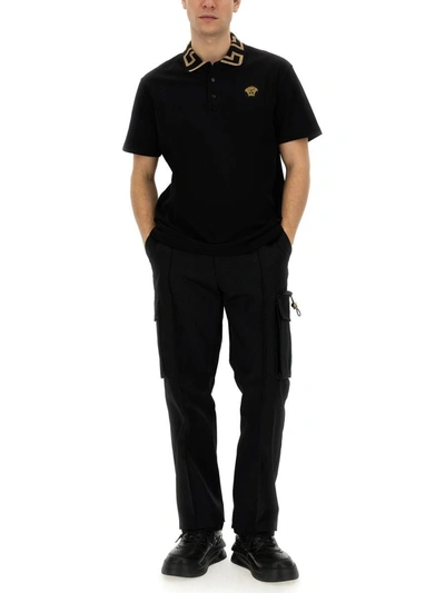 Shop Versace Polo "medusa" In Black