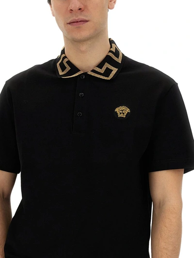 Shop Versace Polo "medusa" In Black