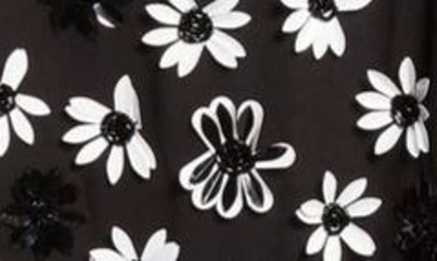 Shop La Vie Style House 3d Floral Lace Cover-up Caftan In Black/ White