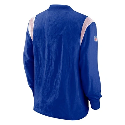 Shop Nike Royal Buffalo Bills Sideline Athletic Stack V-neck Pullover Windshirt Jacket