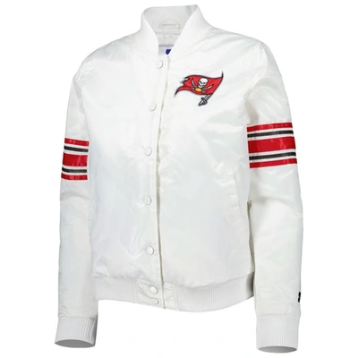 Shop Starter White Tampa Bay Buccaneers Line Up Satin Full-snap Varsity Jacket