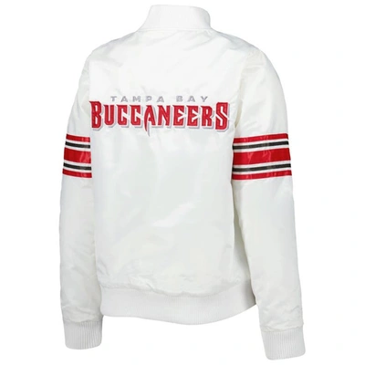 Shop Starter White Tampa Bay Buccaneers Line Up Satin Full-snap Varsity Jacket