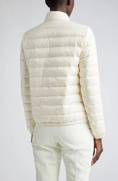Shop Moncler Lans Down Jacket In Silk White