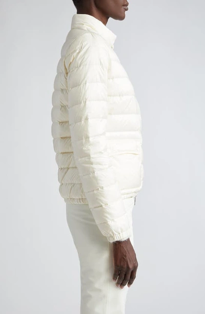 Shop Moncler Lans Down Jacket In Silk White