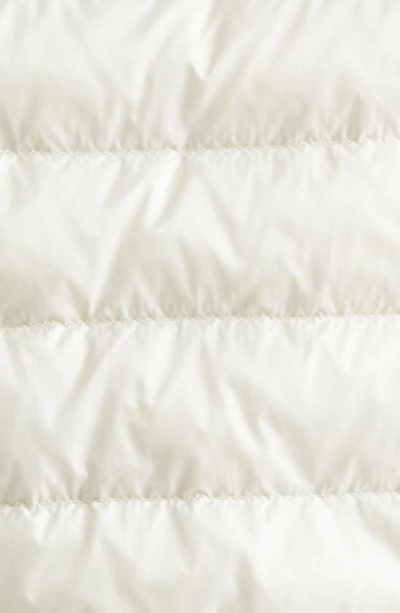 Moncler White Crop Down Jacket With Drawstring In Silk White
