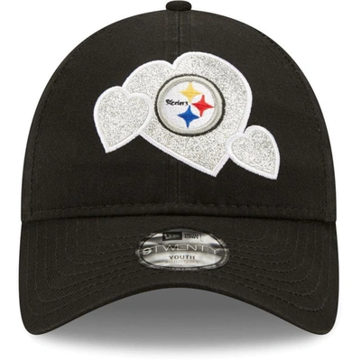 Shop New Era Girls Toddler  Black Pittsburgh Steelers Hearts 9twenty Adjustable Hat