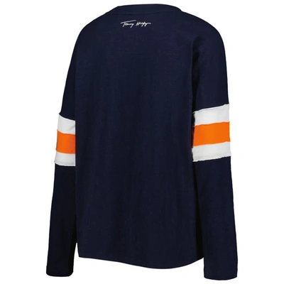 Shop Tommy Hilfiger Navy Chicago Bears Justine Long Sleeve Tunic T-shirt