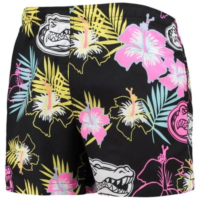 Foco Black Florida Gators Neon Floral Swim Trunks In Black