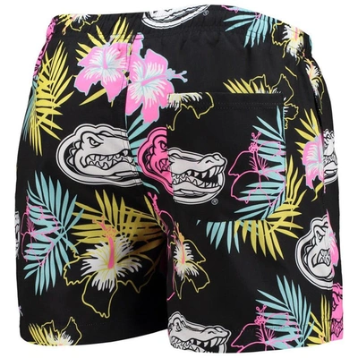 Foco Black Florida Gators Neon Floral Swim Trunks In Black