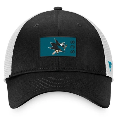 Shop Fanatics Branded Black/white San Jose Sharks Authentic Pro Rink Trucker Snapback Hat