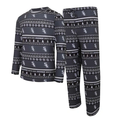 Shop Concepts Sport Black Chicago White Sox Knit Ugly Sweater Long Sleeve Top & Pants Set
