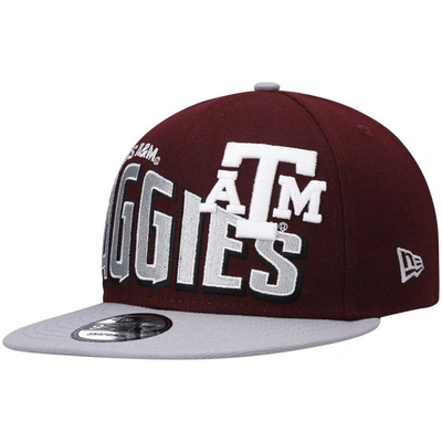 Shop New Era Maroon Texas A&m Aggies Two-tone Vintage Wave 9fifty Snapback Hat