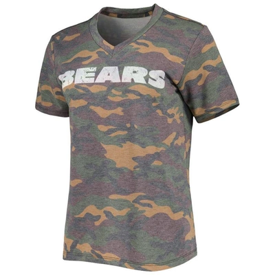Shop Industry Rag Majestic Threads Justin Fields Camo Chicago Bears Name & Number V-neck Tri-blend T-shirt
