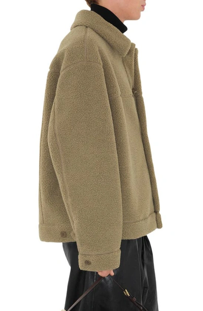 Shop Burberry Fleece Jacket In Silt