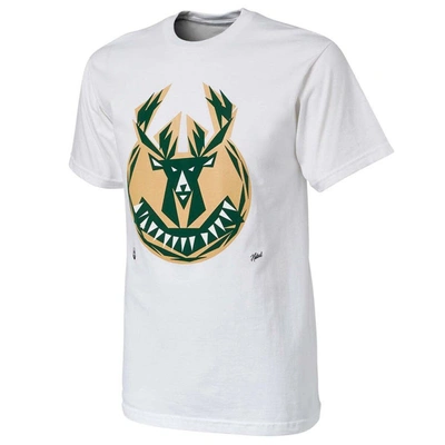 Shop Nba X Naturel White Milwaukee Bucks No Caller Id T-shirt
