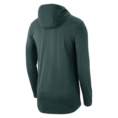 Shop Nike Green Michigan State Spartans Team Performance Long Sleeve Hoodie T-shirt
