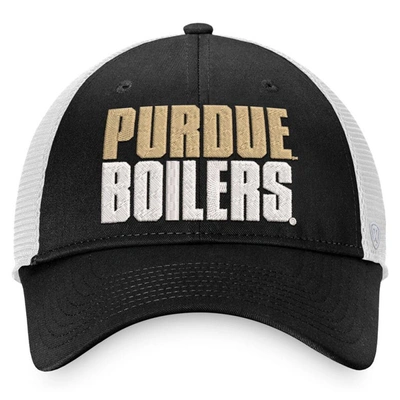 Shop Top Of The World Black/white Purdue Boilermakers Stockpile Trucker Snapback Hat